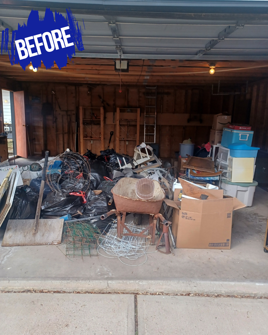 Before garage junk removal Edmonton