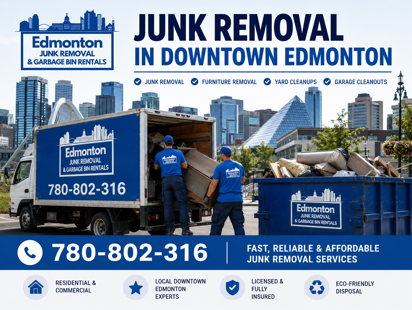 junk removal in Downtown Edmonton for furniture and debris disposal services