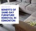 Benefits of Same Day Furniture Removal in Edmonton